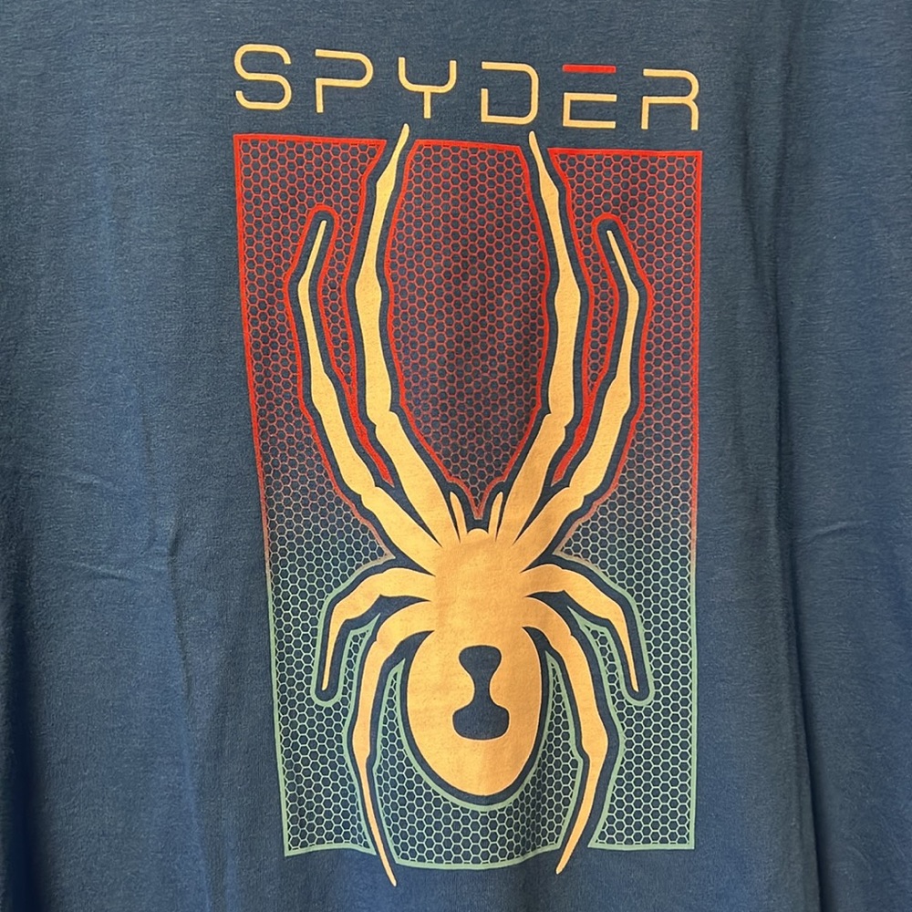 Brand New Spyder Royal Blue Custom Designed Classic Luxury Tee Shirt 100% Cotton - Picture 2 of 8